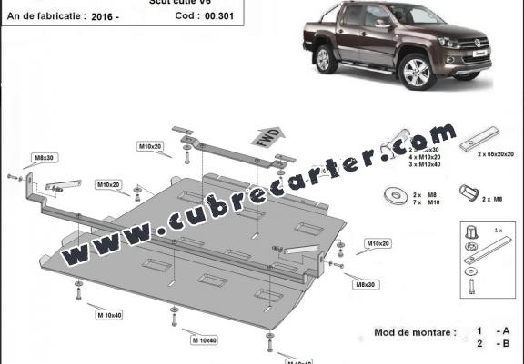 Protección de caja de cambios y diferencial Volkswagen Amarok -  V6 automat