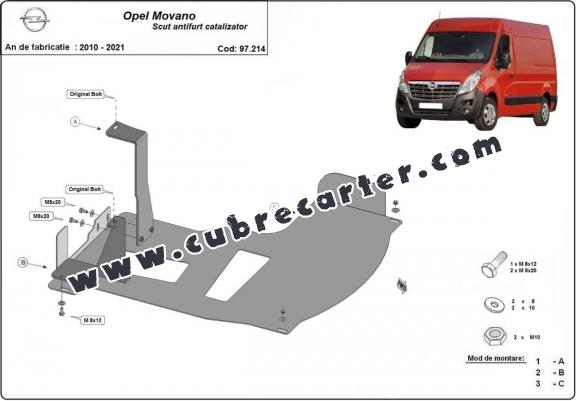 Protector de catalizador/cat lock metalico Opel Movano