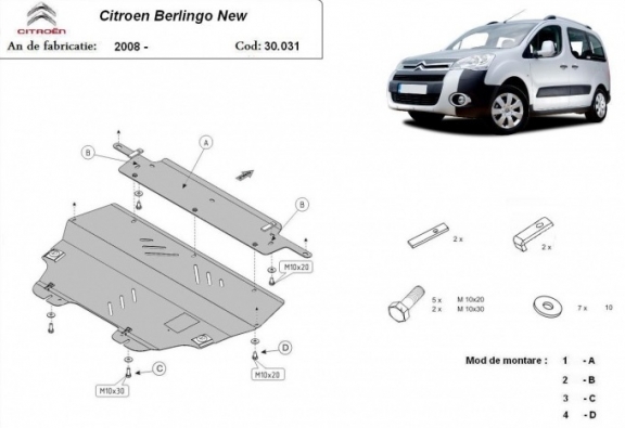 Cubre carter metalico Citroen Berlingo