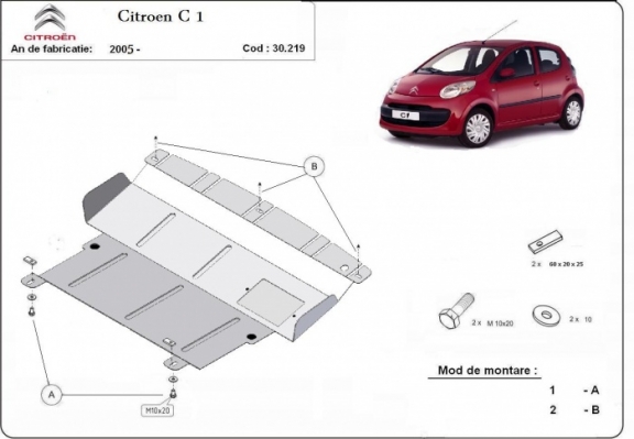 Cubre carter metalico Citroen C 1