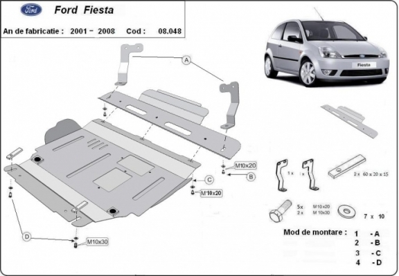 Cubre carter metalico Ford Fiesta