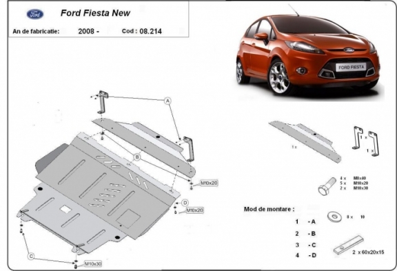 Cubre carter metalico Ford Fiesta