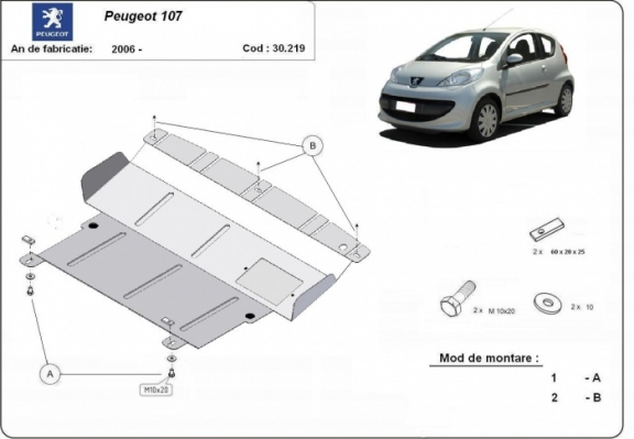 Cubre carter metalico Peugeot 107