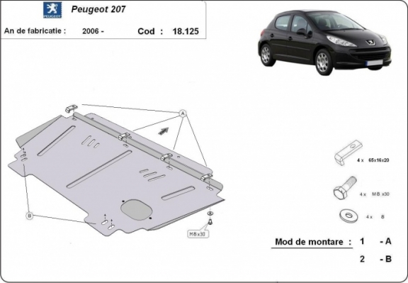 Cubre carter metalico Peugeot 207