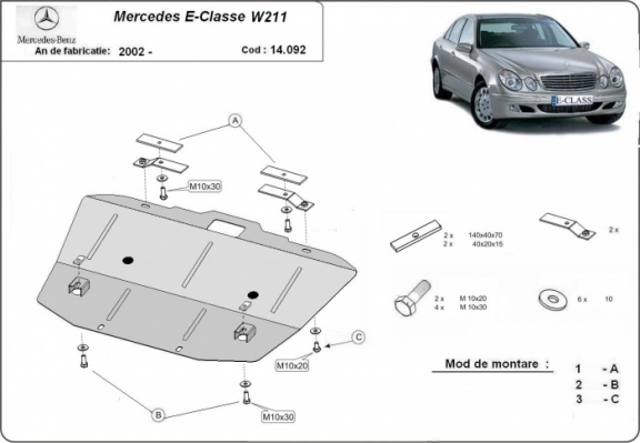 Cubre carter metalico Mercedes E-Classe W211