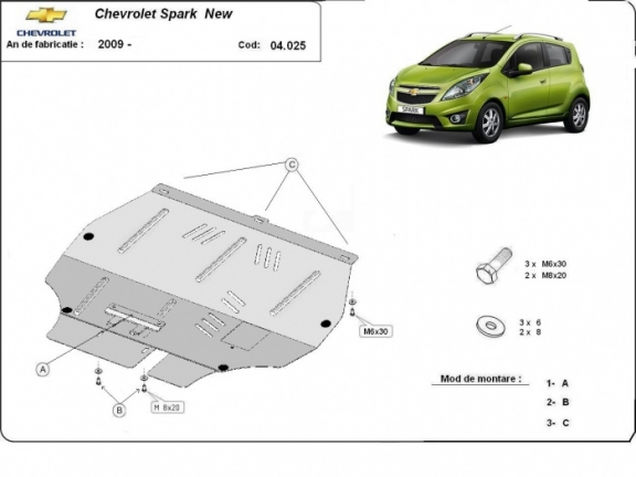 Cubre carter metalico Chevrolet Spark