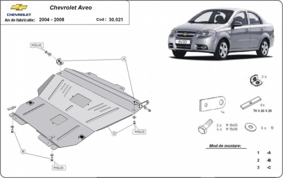 Cubre carter metalico Chevrolet Aveo