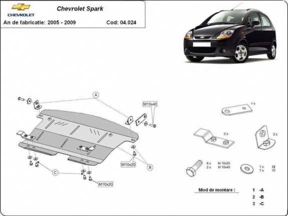 Cubre carter metalico Chevrolet Spark