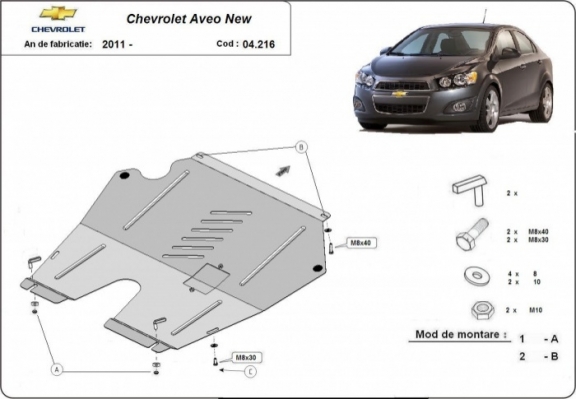 Cubre carter metalico Chevrolet Aveo