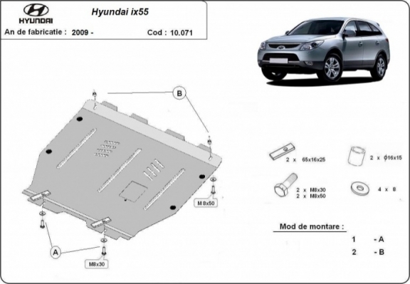 Cubre carter metalico Hyundai ix55