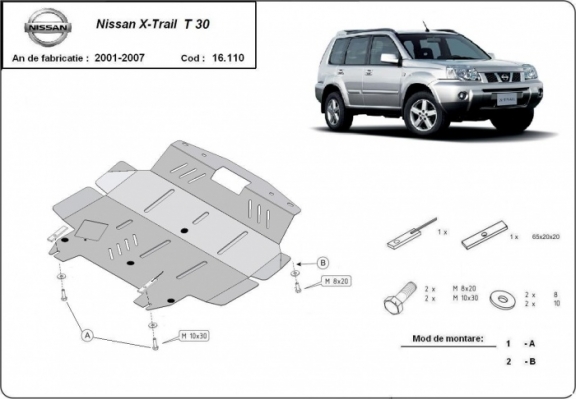 Cubre carter metalico Nissan X-Trail T30
