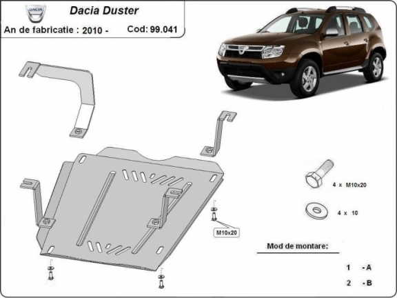 Protector del deposito de combustible Dacia Duster