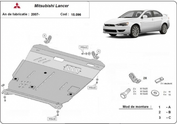 Cubre carter metalico Mitsubishi Lancer