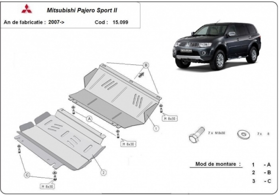 Cubre carter metalico Mitsubishi Montero Sport 2