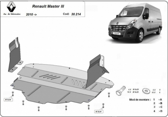 Cubre carter metalico Renault Master 3