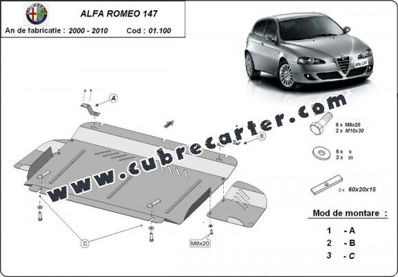 Cubre carter metalico Alfa Romeo 147