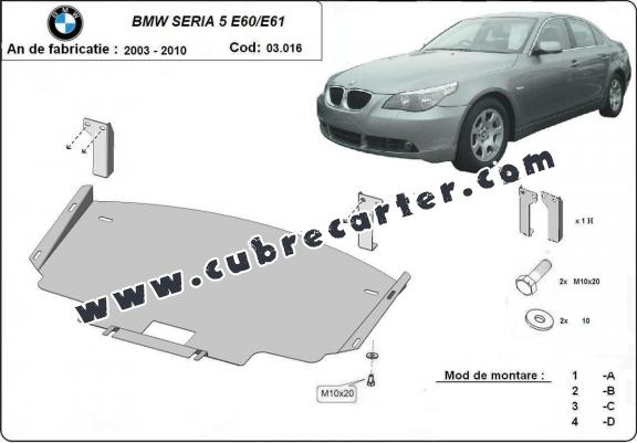 Cubre carter metalico BMW Seria 5 E60/E61 parachoques delantero estándar