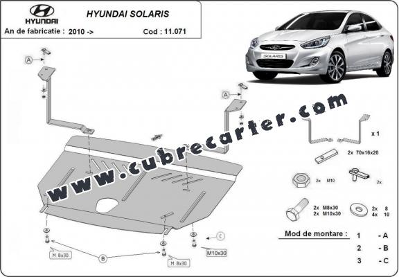 Cubre carter metalico Hyundai Solaris