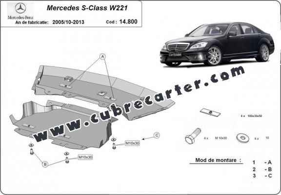 Cubre carter metalico Mercedes S-Classe W221 - 4x2