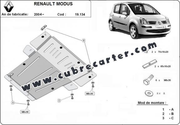 Cubre carter metalico Renault Modus