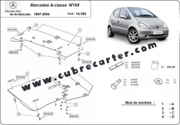 Cubre carter metalico Mercedes A-Classe W168