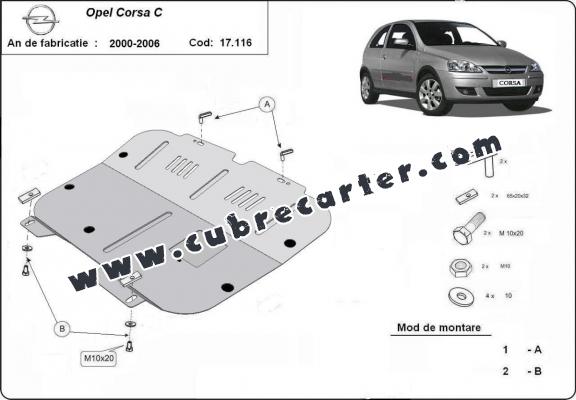 Cubre carter metalico Opel Corsa C