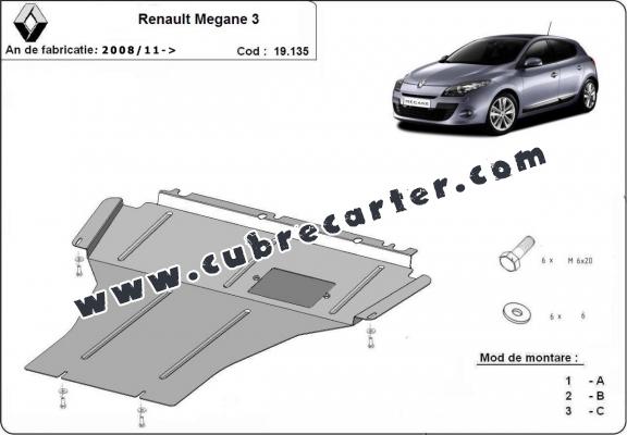 Cubre carter metalico Renault Megane 3