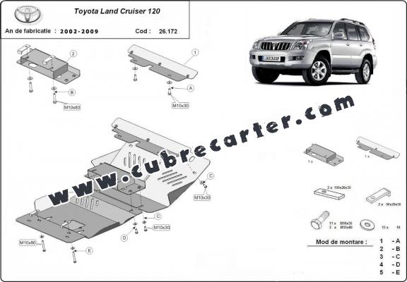 Cubre carter metalico Toyota Land Cruiser J120