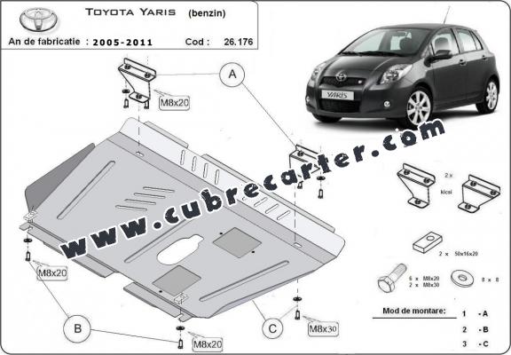 Cubre carter metalico Toyota Yaris - gasolina