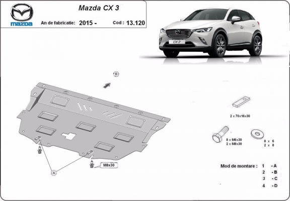 Cubre carter metalico Mazda CX3