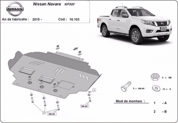 Cubre carter metalico Nissan Navara NP300 - D23