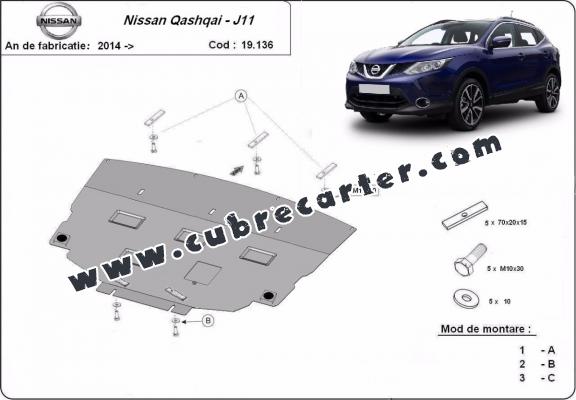 Cubre carter metalico Nissan Qashqai J11