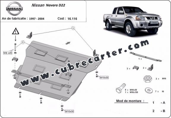 Cubre carter metalico Nissan Navara D22