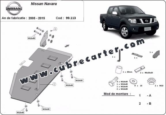 Protección del depósito de combustible Nissan Navara D40