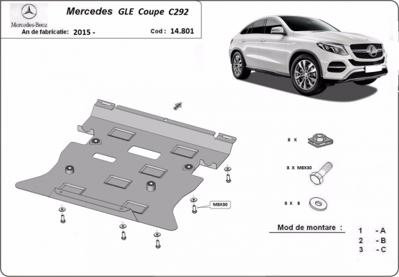 Cubre carter metalico Mercedes GLE Coupe C292