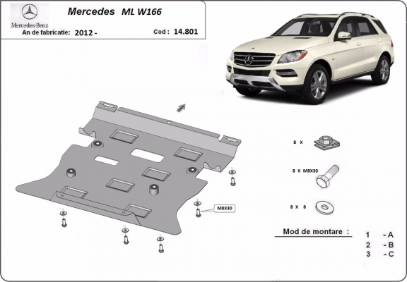 Cubre carter metalico Mercedes ML W166