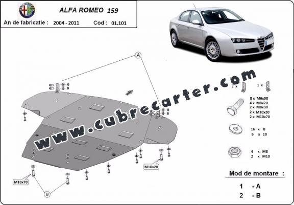 Cubre carter metalico Alfa Romeo 159