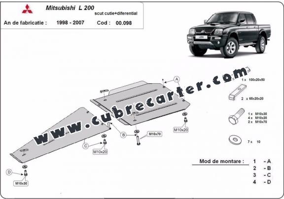 Protección de caja de cambios y diferencial Mitsubishi L 200 