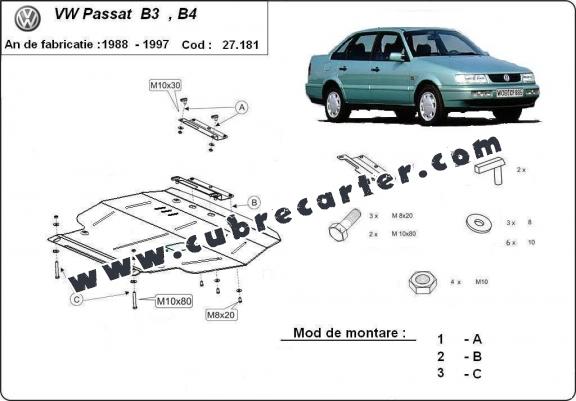 Cubre carter metalico Volkswagen Passat - B3, B4 - Diesel