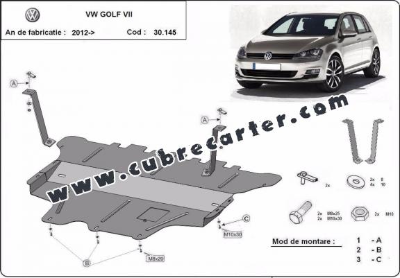 Cubre carter metalico VW Golf 7 - caja de cambios manual