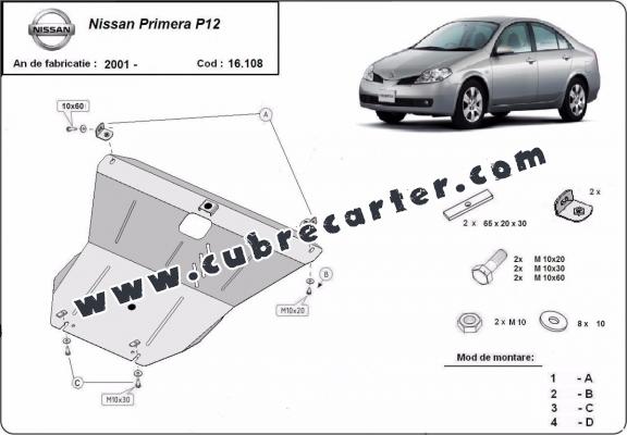 Cubre carter metalico Nissan Primera P12