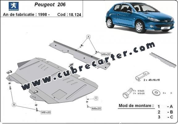 Cubre carter metalico Peugeot 206