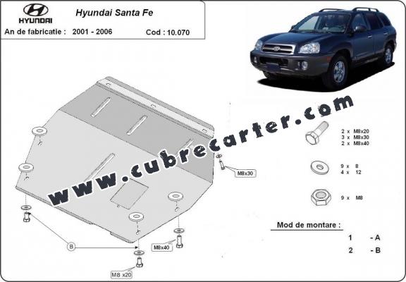 Cubre carter metalico Hyundai Santa Fe