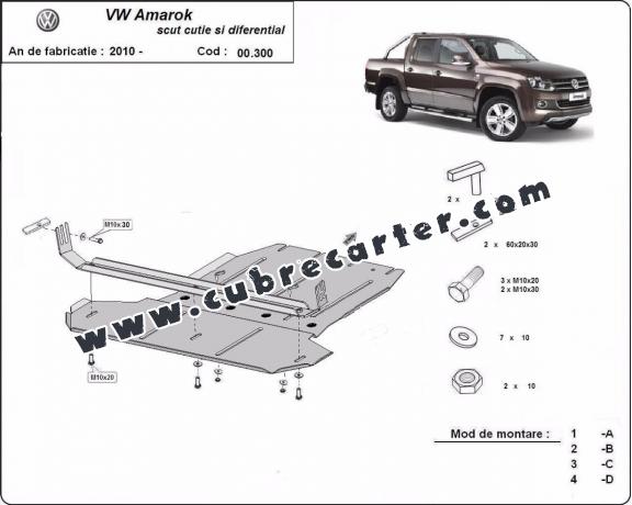 Protección de caja de cambios y diferencial Volkswagen Amarok