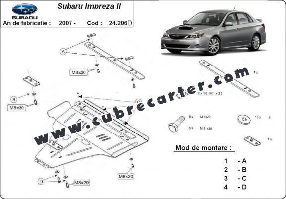 Cubre carter metalico Subaru Impreza diesel