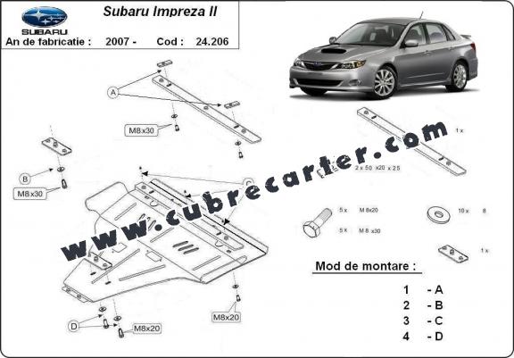 Cubre carter metalico Subaru Impreza gasolina