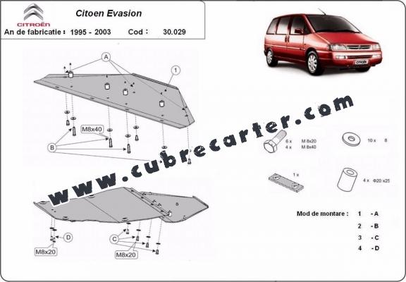 Cubre carter metalico Citroen Evasion