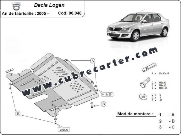 Cubre carter metalico Dacia Logan 1