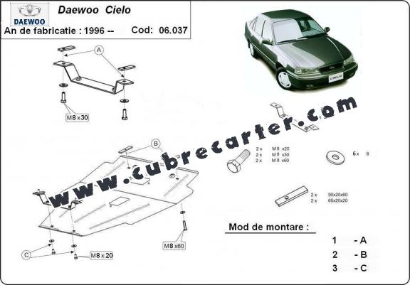 Cubre carter metalico Daewoo Cielo