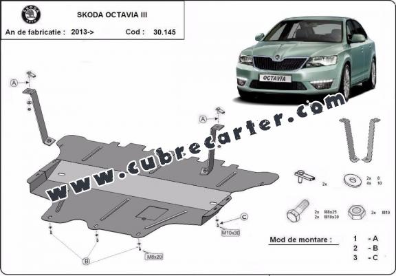 Cubre carter metalico Skoda Octavia 3 - caja de cambios manual